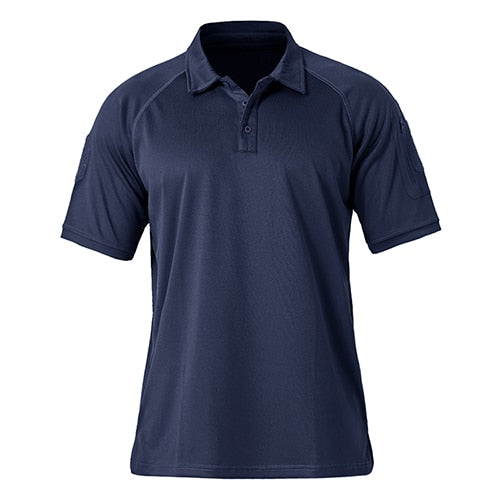 Summer Polo Shirts Men's Lightweight Botton Casual Golf Polos Breathable Military Tactical Polos Pullover Hike Clothing