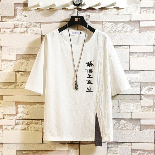 Men's Cotton Fashion T-shirt Funny Mens Summer White Tshirts Male Oversized Tee Shirts 5XL Casual T Shirt Tee For Man Streetwear